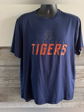 Detroit Tigers MLB Genuine Merchandise Performance T-Shirt Navy Size Large (G1)